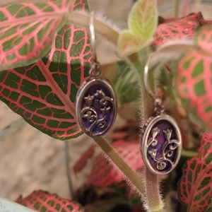 Boma purple turquoise sterling silver earrings